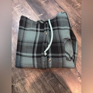 Plaid Button-Up Hoodie